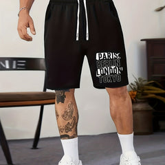 Big City Name Print Men's Comfy Active Shorts
