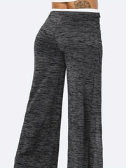  Colorblock Wide Leg Pants with Bow Knot Detail