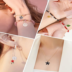 Spring Enamel Flower Charms 50g for Jewelry Making - Easter Gift