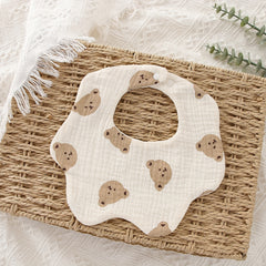 1pc Soft Adjustable 6 Layer Baby Cotton Bib For Newborn Teething