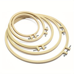 5pcs Round Bamboo Embroidery Hoop Wooden Embroidery Hoop Adjustable