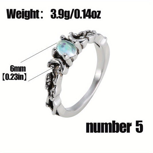 Men's Silvery Faux Moonstone Ring - Delicate Design