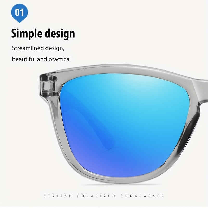 Polarized Square Sunglasses For Men UV400 Protection with Case and Cloth