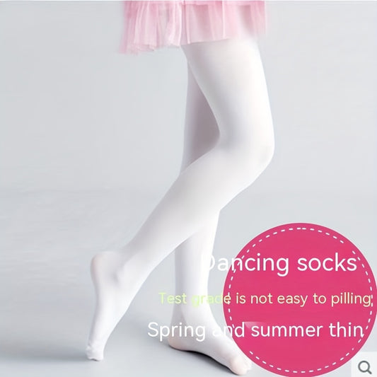 Girls Plain Leggings Socks Comfortable Sheer Tights For Kids Dance