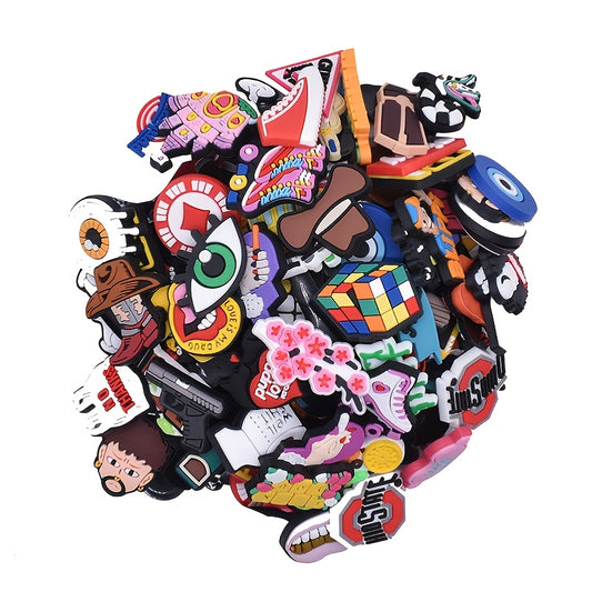35pcs Random Cartoon Shoe Charms for Clog Sandals, Party Favors
