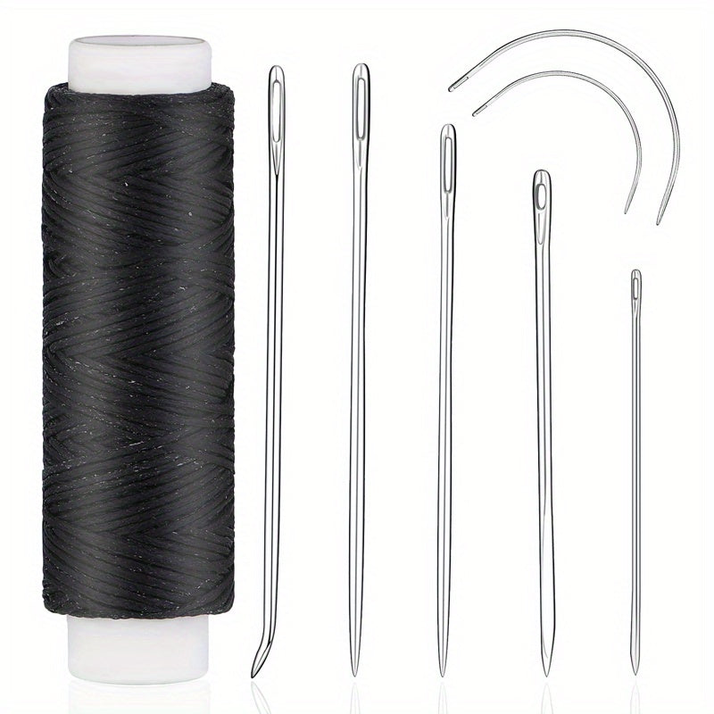 32 Yards Waxed Thread & Leather Needles - Upholstery & Leather Repair
