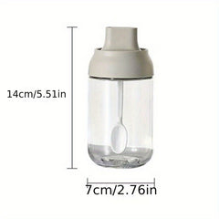 Clean & Hygienic Seasoning Bottle with Spoon Lid Salt Jar Set
