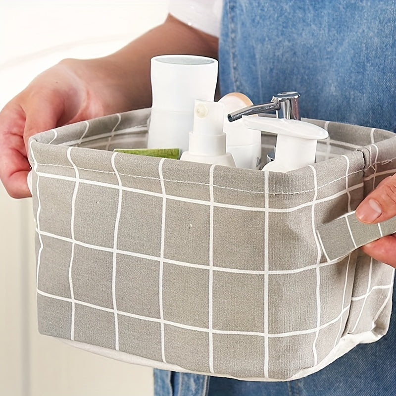 Waterproof Foldable Storage Basket Small Nordic Cotton & Linen Basket