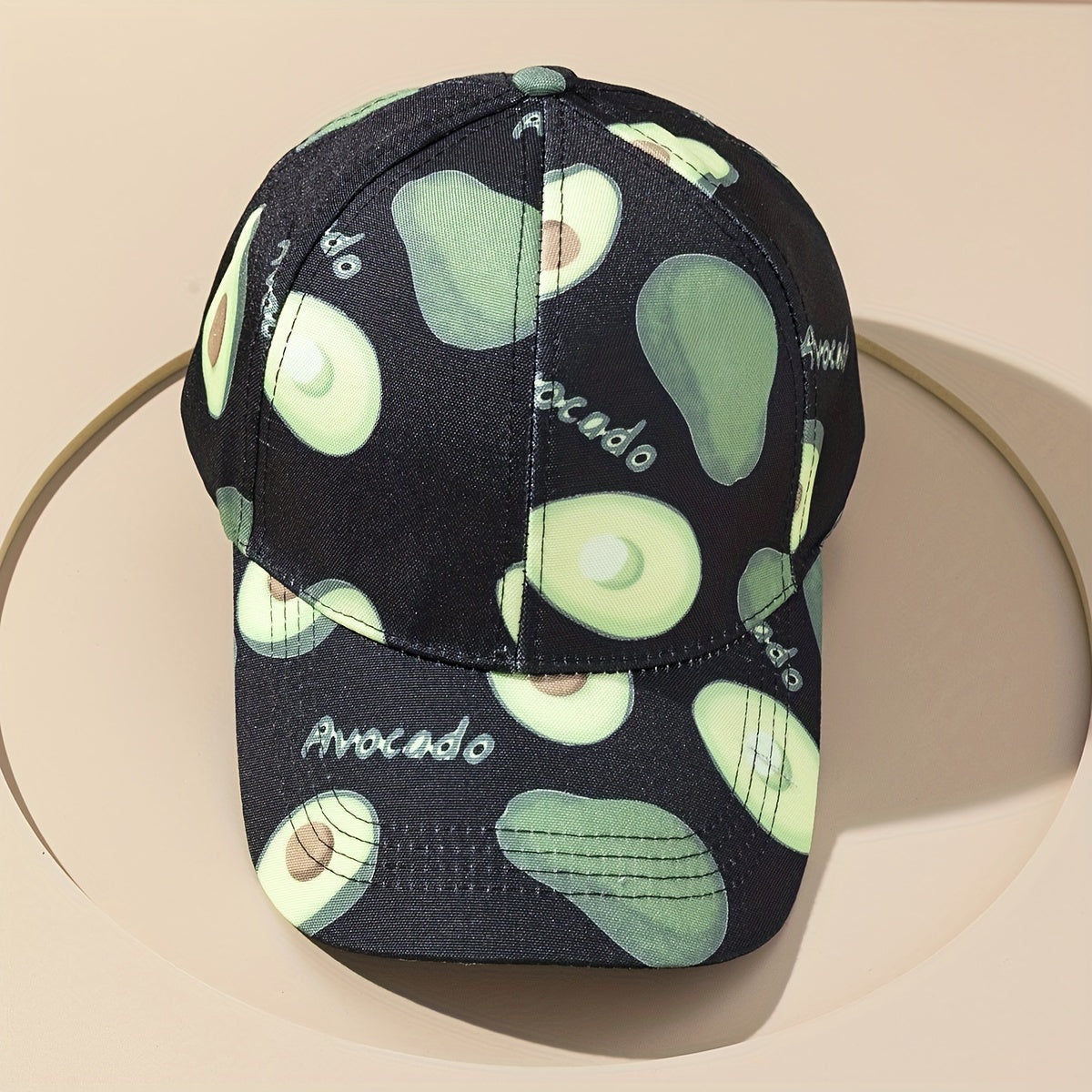 Avocado Print Baseball Cap Solid Cartoon Dad Hat Adjustable Lightweight Sun Hats