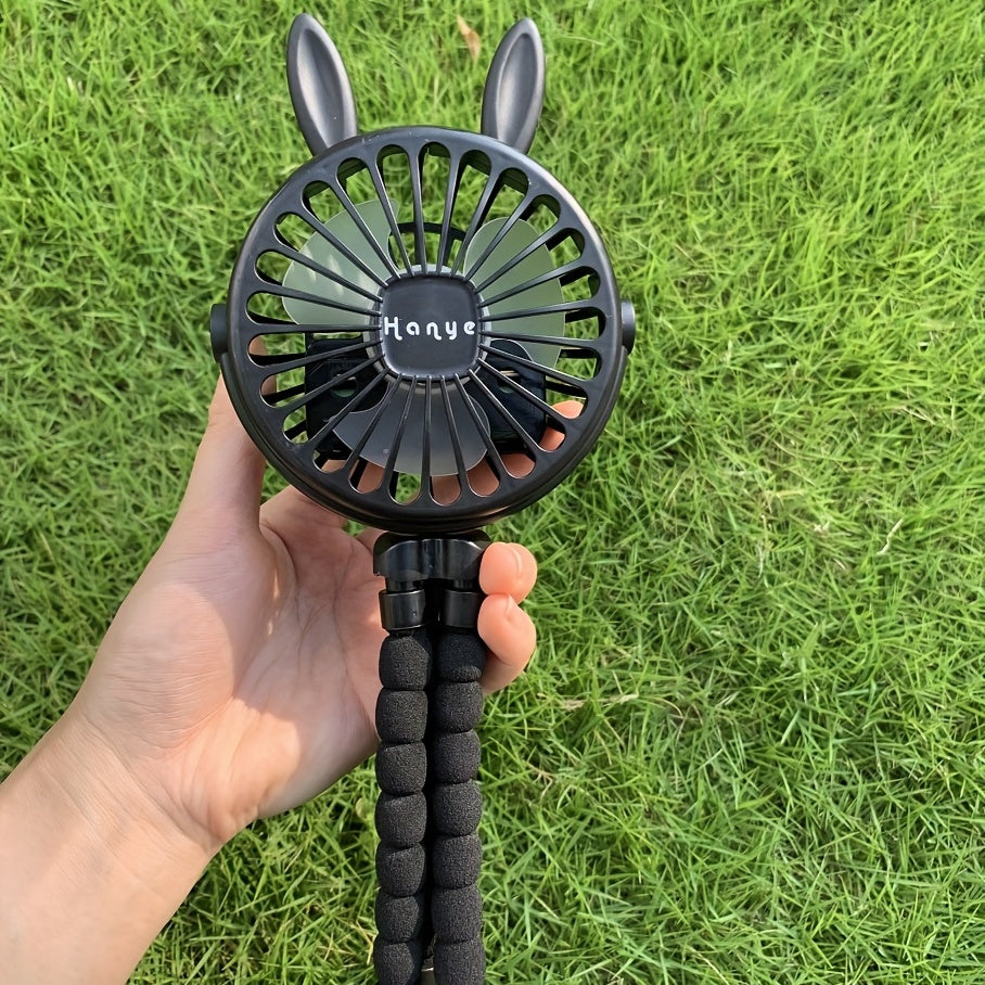 Rabbit Ear Fan USB Charging Portable Fan Octopus Mini Night Light Fan