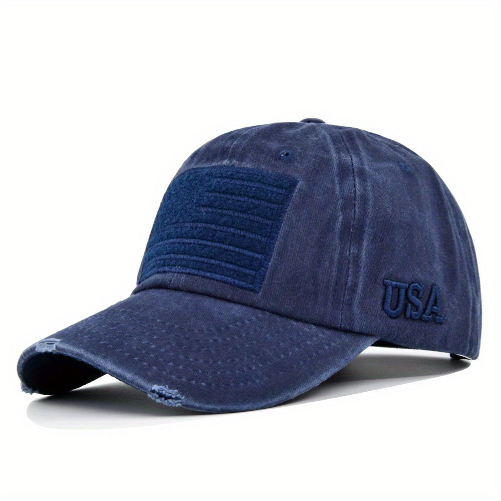 Distressed Baseball Cap 3D Embroidery Washed Dad Hat