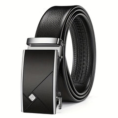 Leather Belt with Automatic Buckle for Men