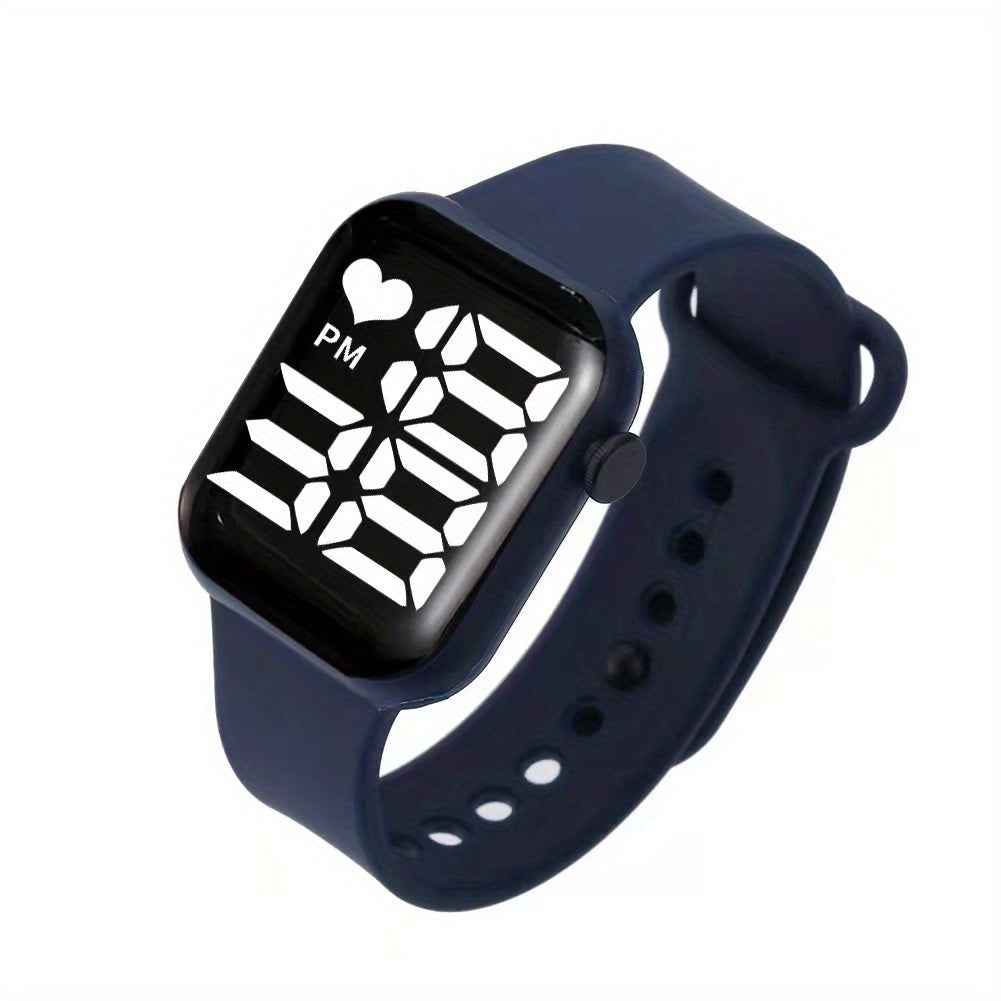Kids Glow Square Electronic Watch with Silicone Strap
