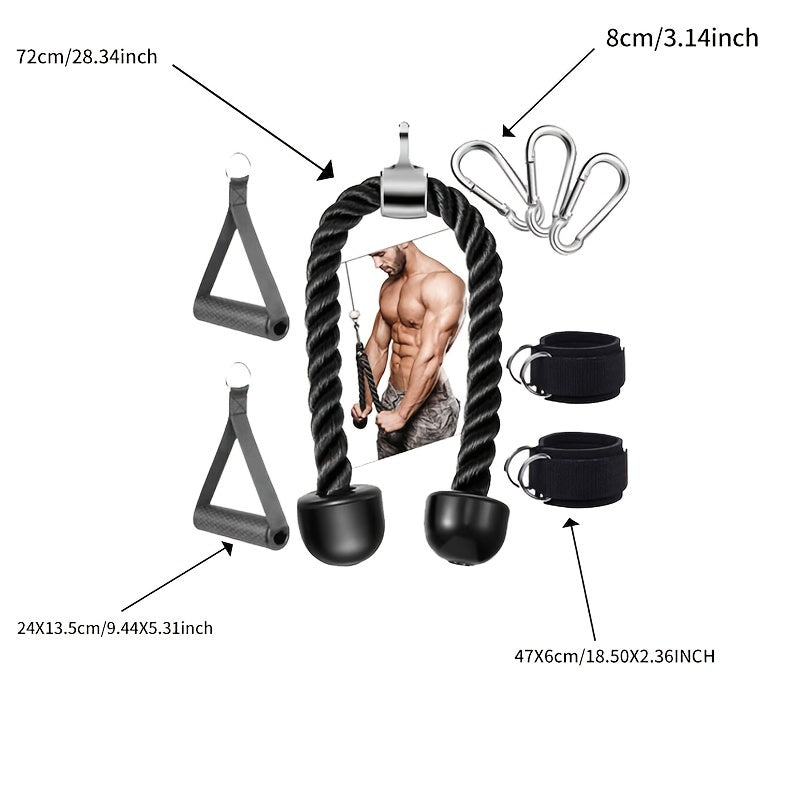 Tricep Training Rope Pull Down Gym Equipment 8pcs Set