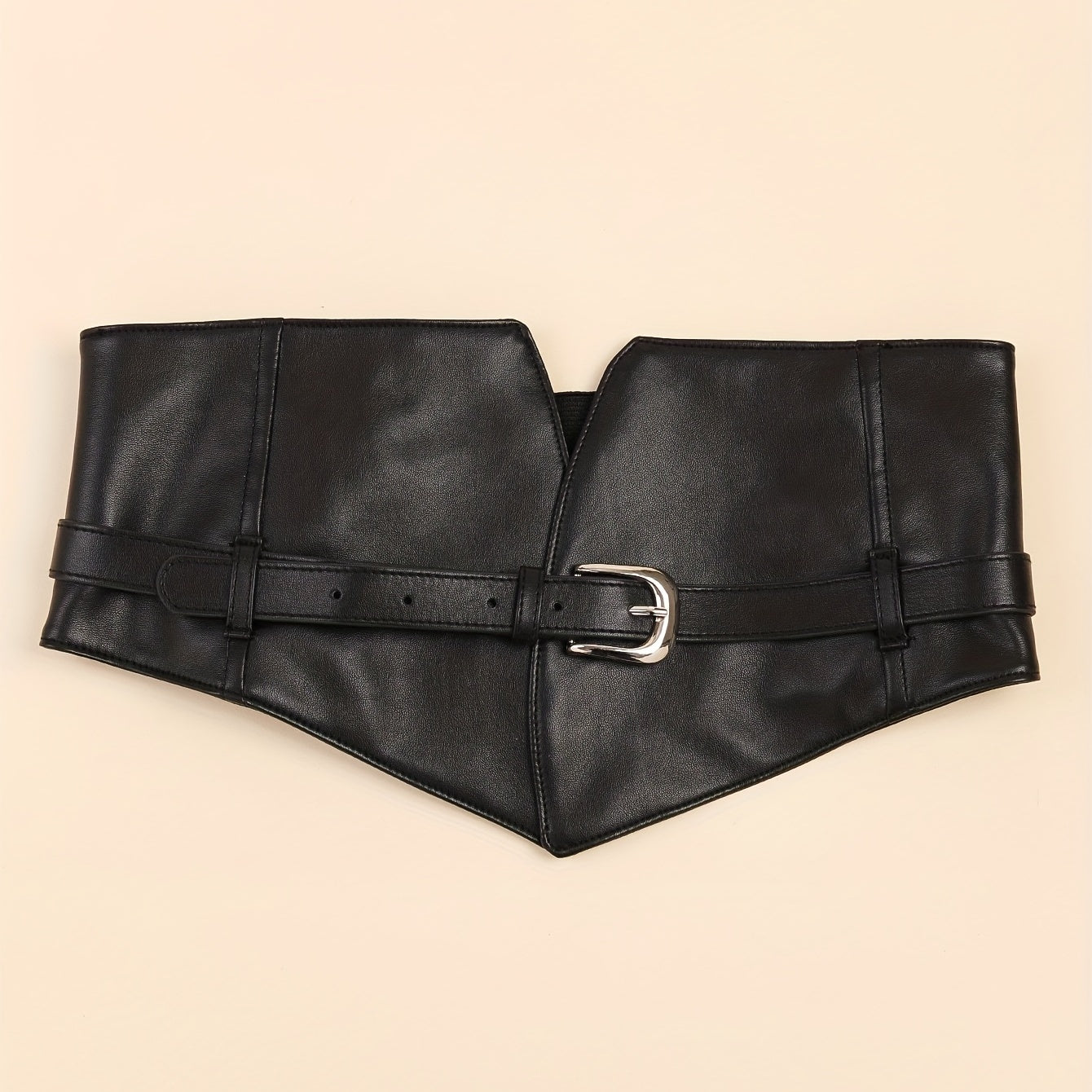 Punk Pin Buckle Wide Belt PU Leather Waistband Vintage Dress Coat Girdle