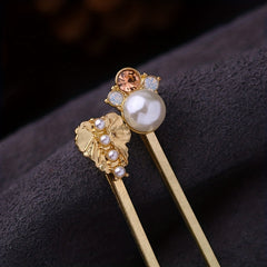 6pcs Faux Pearl Hairpin Enamel Hair Clip Women