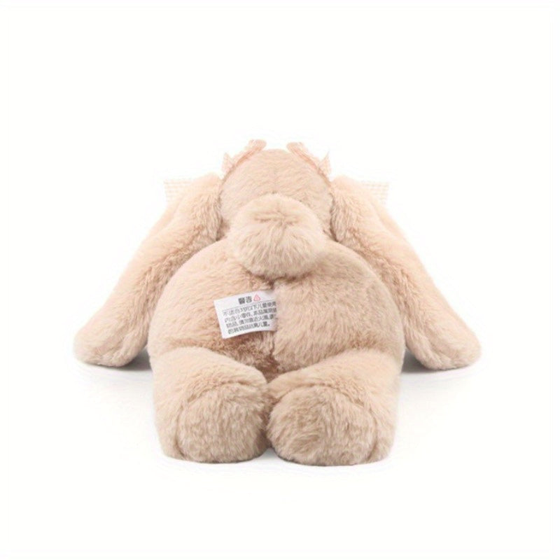 Plush Rabbit Toy with Pink Bow Soft Stuffed Animal