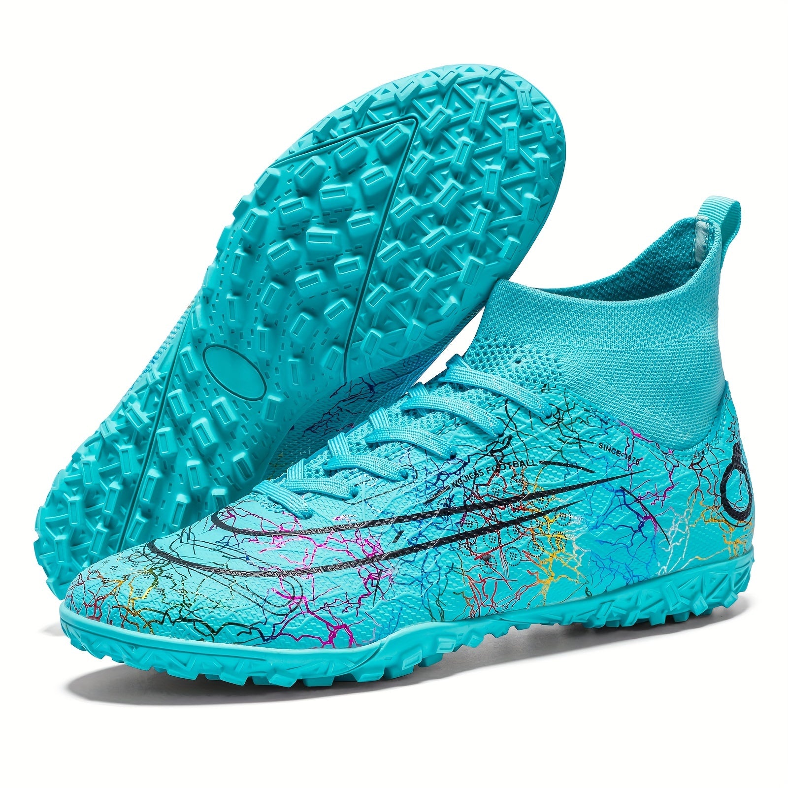 Boy's High Top Turf Football Boots TF Soccer Cleats