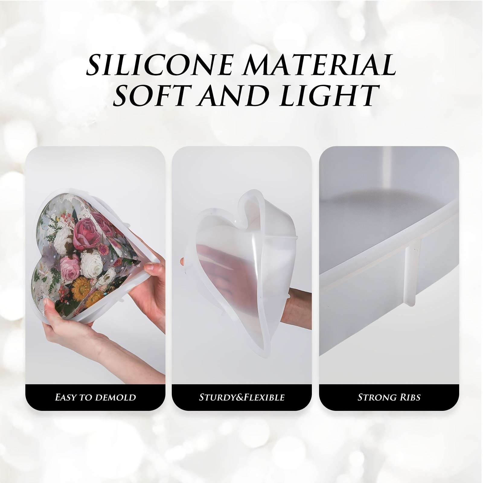 Heart Silicone Molds For Resin Casting Epoxy Flower Preservation