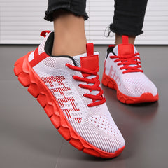 Breathable Flying Woven Running Shoes Wear Resistance Non Slip Sneakers