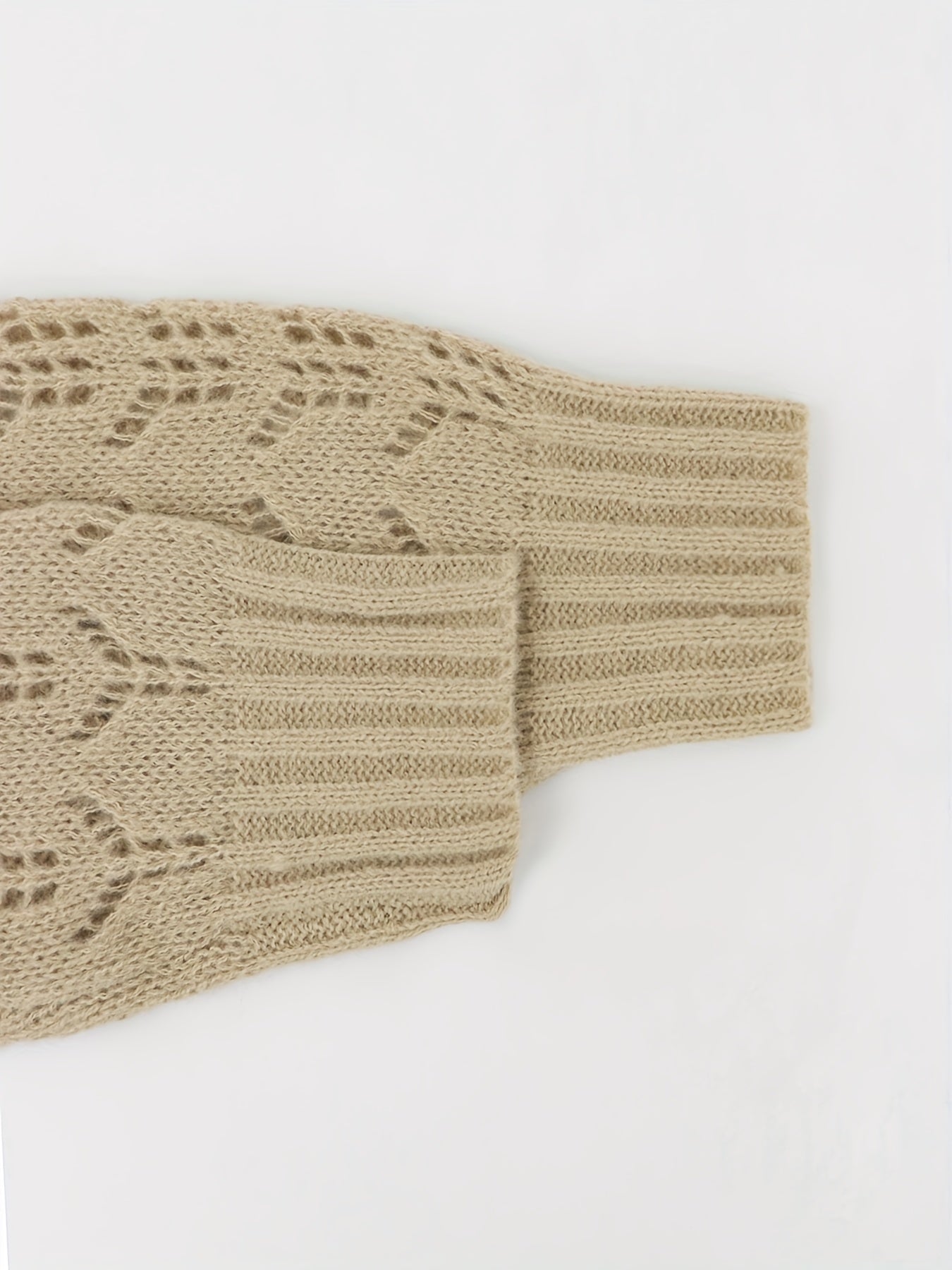  Casual Sweater Women's Plus Solid Hollow Out Long Sleeve