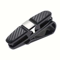 Carbon Fiber Car Glasses Holder Sun Visor Clip Universal Eyeglasses Holder