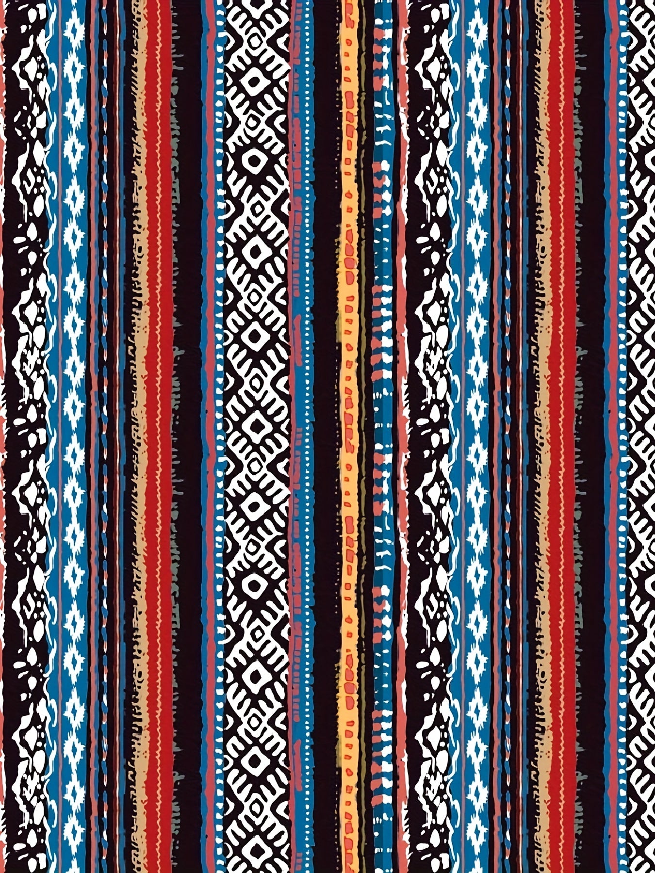 Boho Patchwork Print Plus Size Skinny Pants