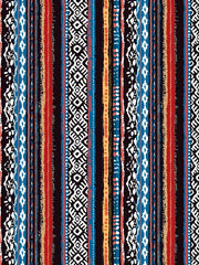 Boho Patchwork Print Plus Size Skinny Pants