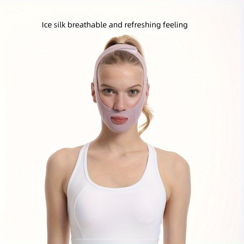 Purple Breathable V Face Mask Face Lifting Firming Strap Portable
