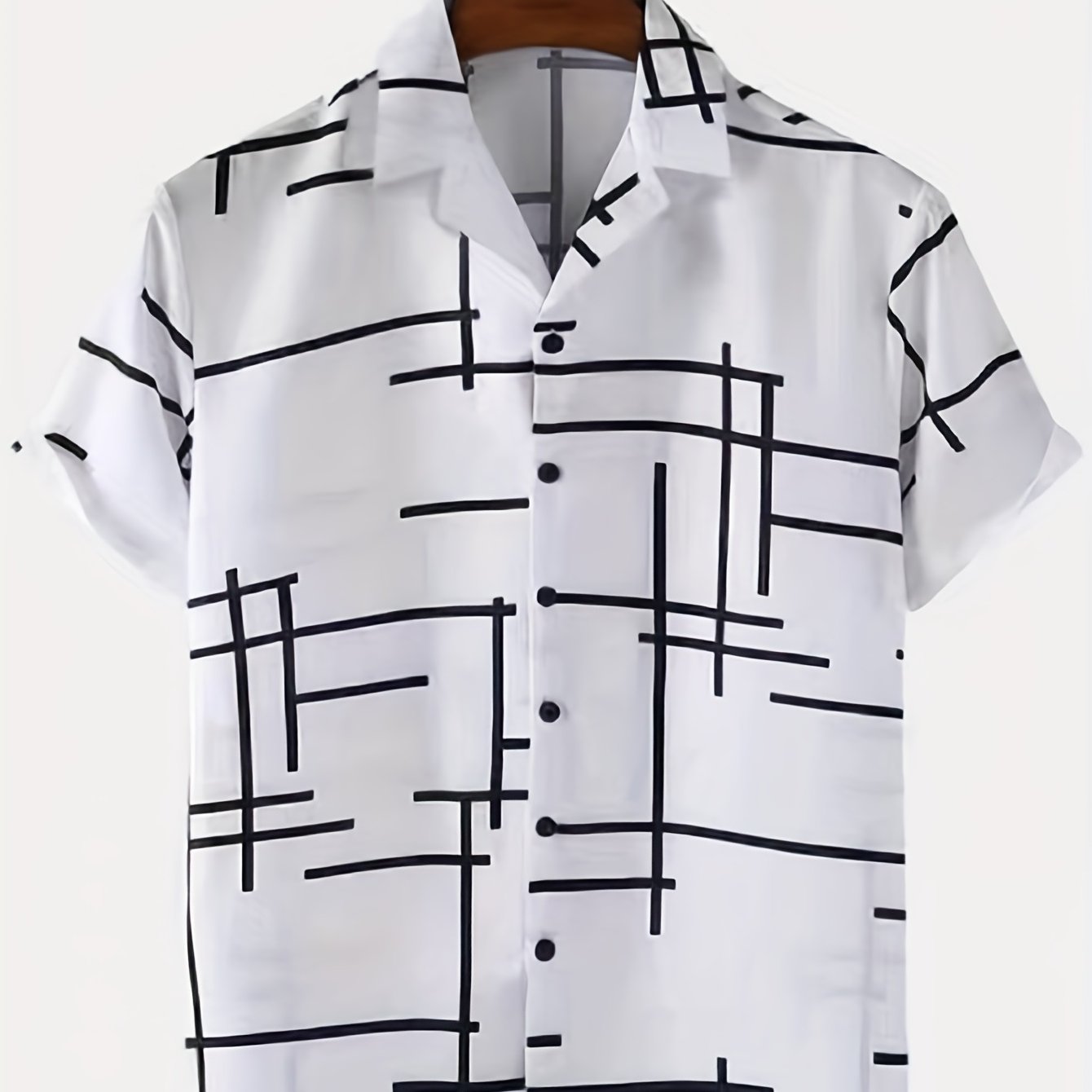 Stripe Print Men's Hawaiian Shirt for Summer Vacation