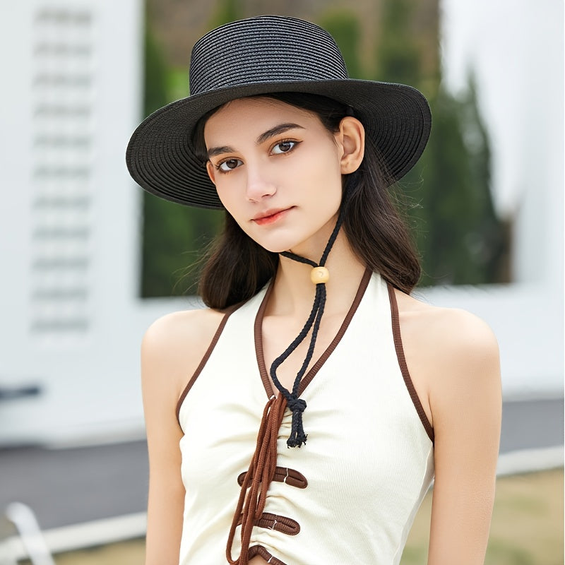 Flat Brim Cowboy Cowgirl Hat Visor Hat Women Lightweight & Breathable