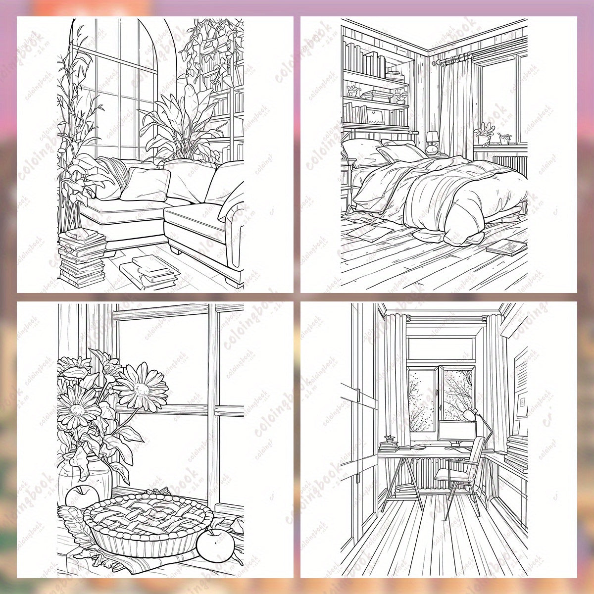 Deluxe Relax Painting Coloring Book for Adults - Thickened Paper - 22 Pages