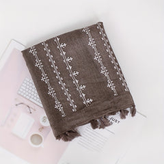 Polyester Print Tassel Scarf Casual Accessories