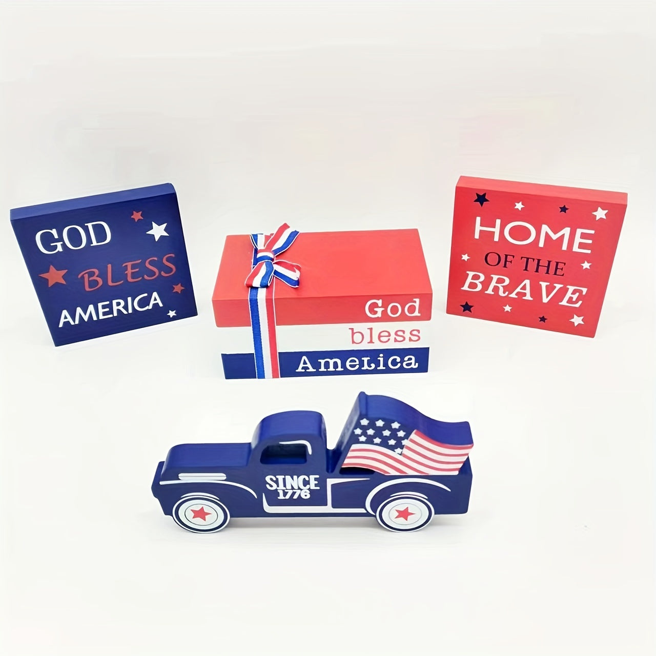 4th Of July Wooden Table Centerpiece Independence Sign