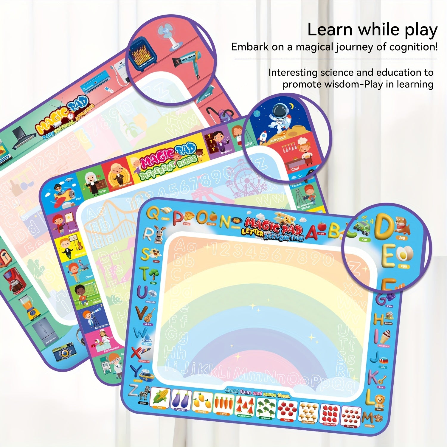 Magic Water Canvas for Kids Reusable Doodle & Letter Educational Art Toy