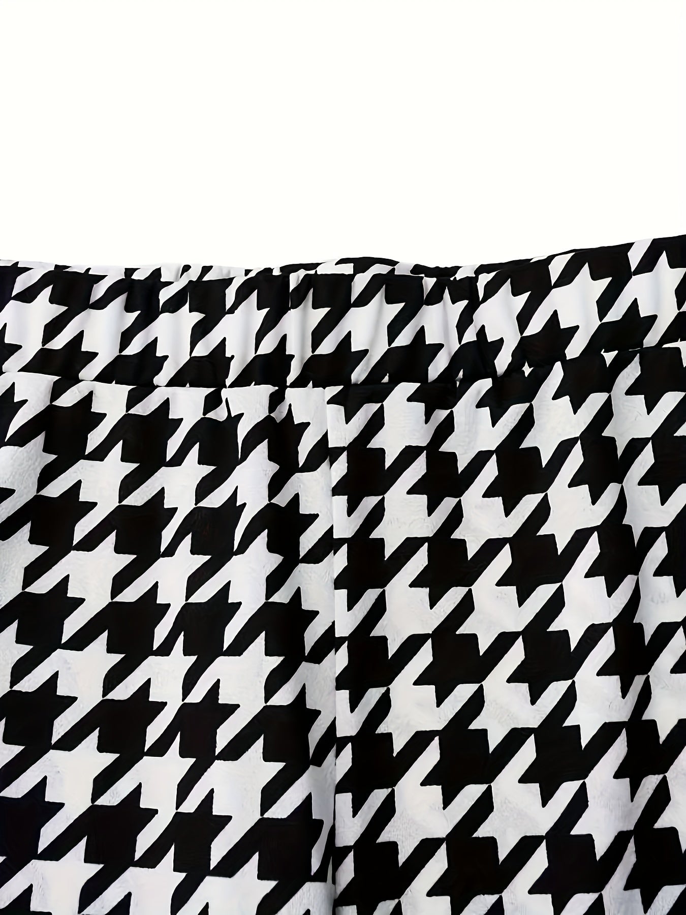  Houndstooth Print High Rise Flared Leg Trousers