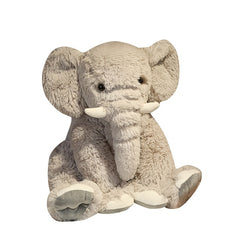 Ultra Soft Grey Elephant Plush Toy with Tusks