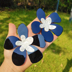 Exaggerated Flower Dangle Earrings Resin Jewelry Female Gift