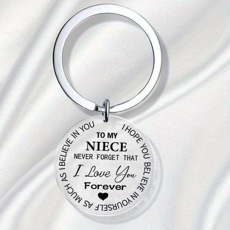 Believe Engraved Keychain for Niece - Graduation Gift - Handbag Accessory