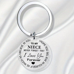 Believe Engraved Keychain for Niece - Graduation Gift - Handbag Accessory