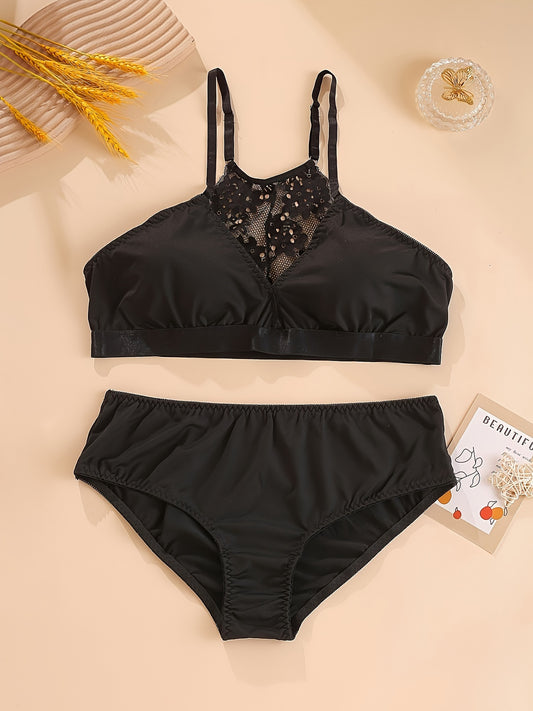  Lace Racer Back Bra & Panty Set