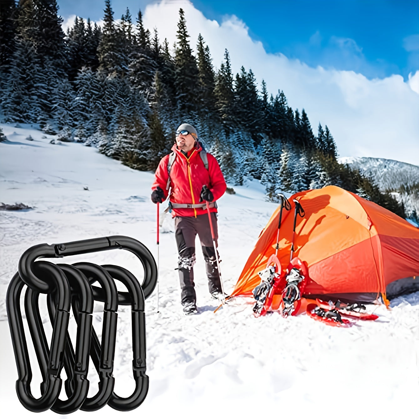 10pcs Aluminum Alloy Carabiner Keychain Hook