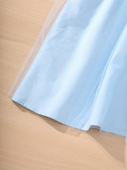 Girls' Square Neck Ruffle Sleeveless Tunic Dress For Casual Daily