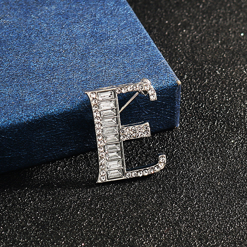 English Letter Small Brooch Suit Shirt Cardigan Pin Accessories