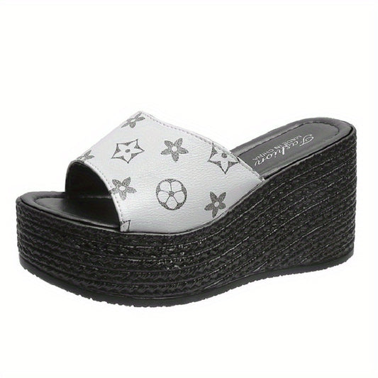 Women's Wedge Slide Sandals Open Toe Slip On Shoes Platform Shoes