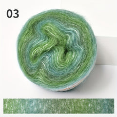 2pcs Gradient Mohair Long Dyed Fine Thread For Crocheting Sweater
