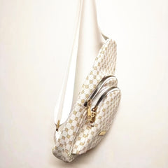 Geo Print Sling Bag PU Leather Crossbody Bag