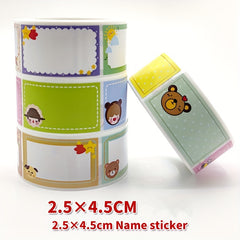 250pcs Cartoon Diary Stickers School Name Labels Colorful Self adhesive