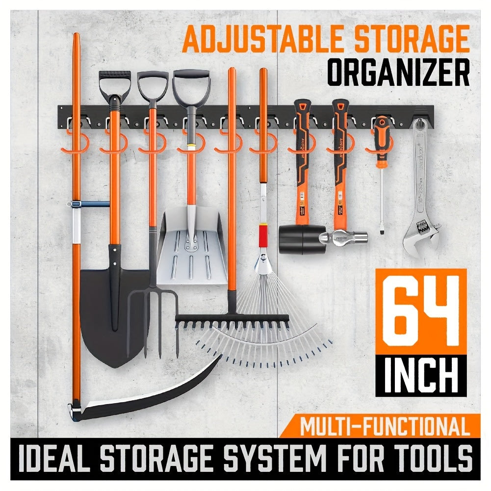 80pcs Garage Storage Organizer Set with Adjustable Wall Mounted Tool Rack