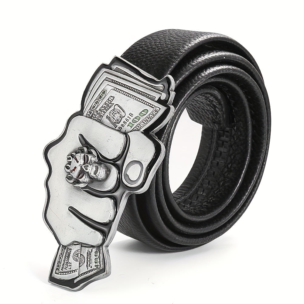 100 Dollar Bills Demon Skull Rings Metal Belt Buckle Gothic Hip hop Rock